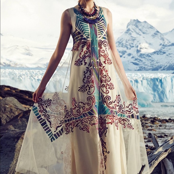 Anthropologie Dresses & Skirts - Anthropologie Embroidered Glacia Gown